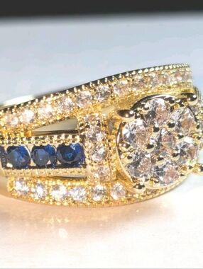 Classic Bright Sparkling Men's 4 Ct Lab-Created Diamond Sapphire Band Ring Sz 10